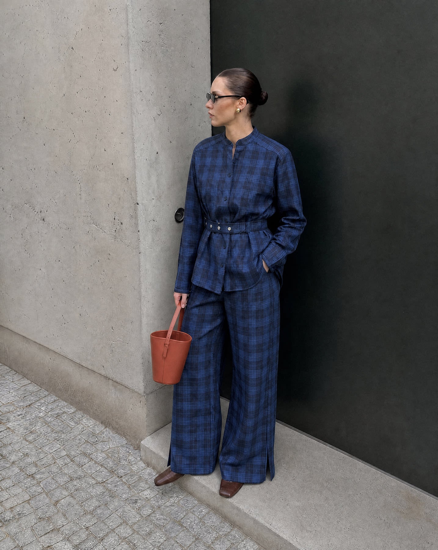 Bea Shirt - Baird Check Linen