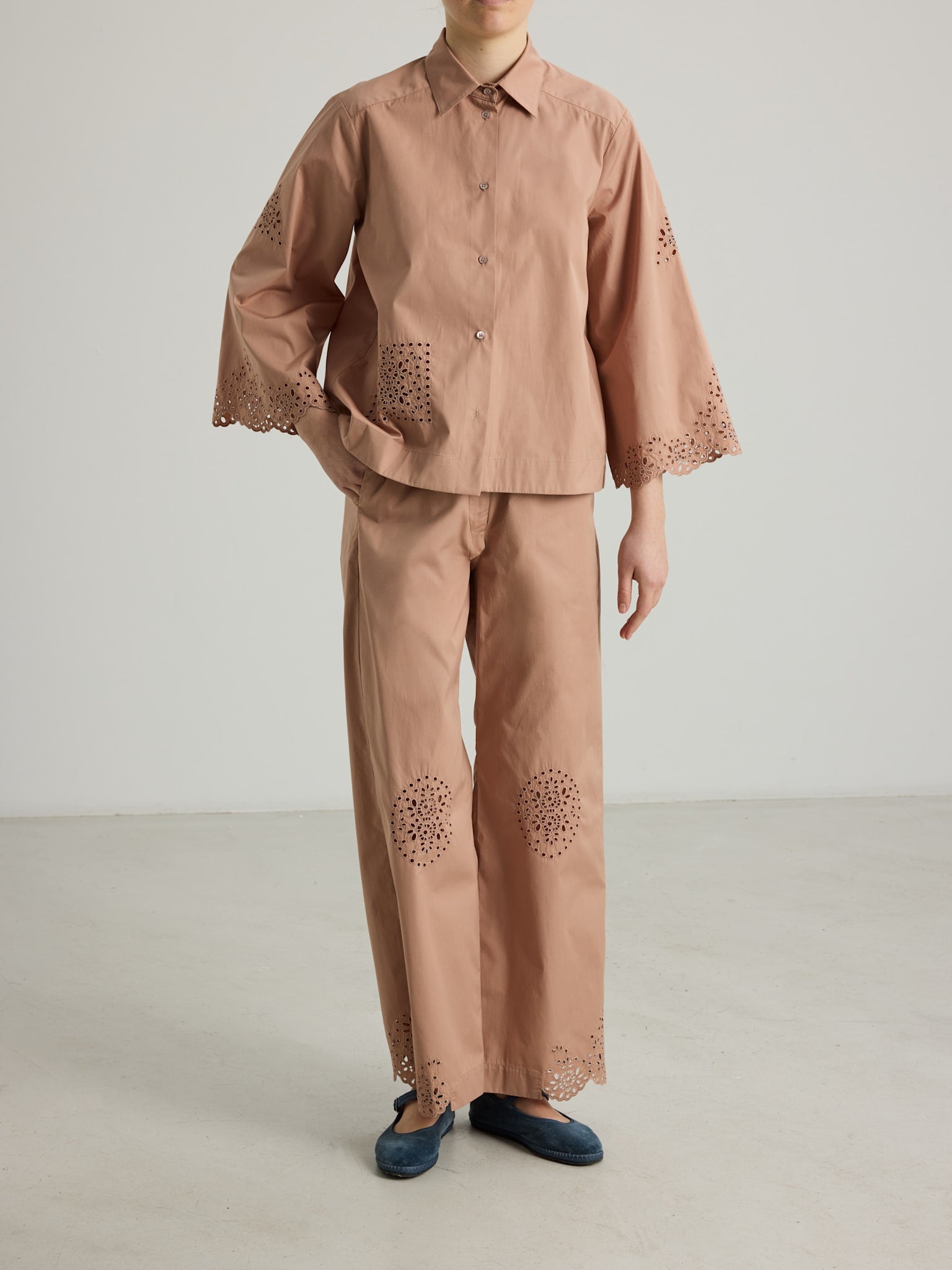 Kamma Trouser - Cork Embroidered Cotton