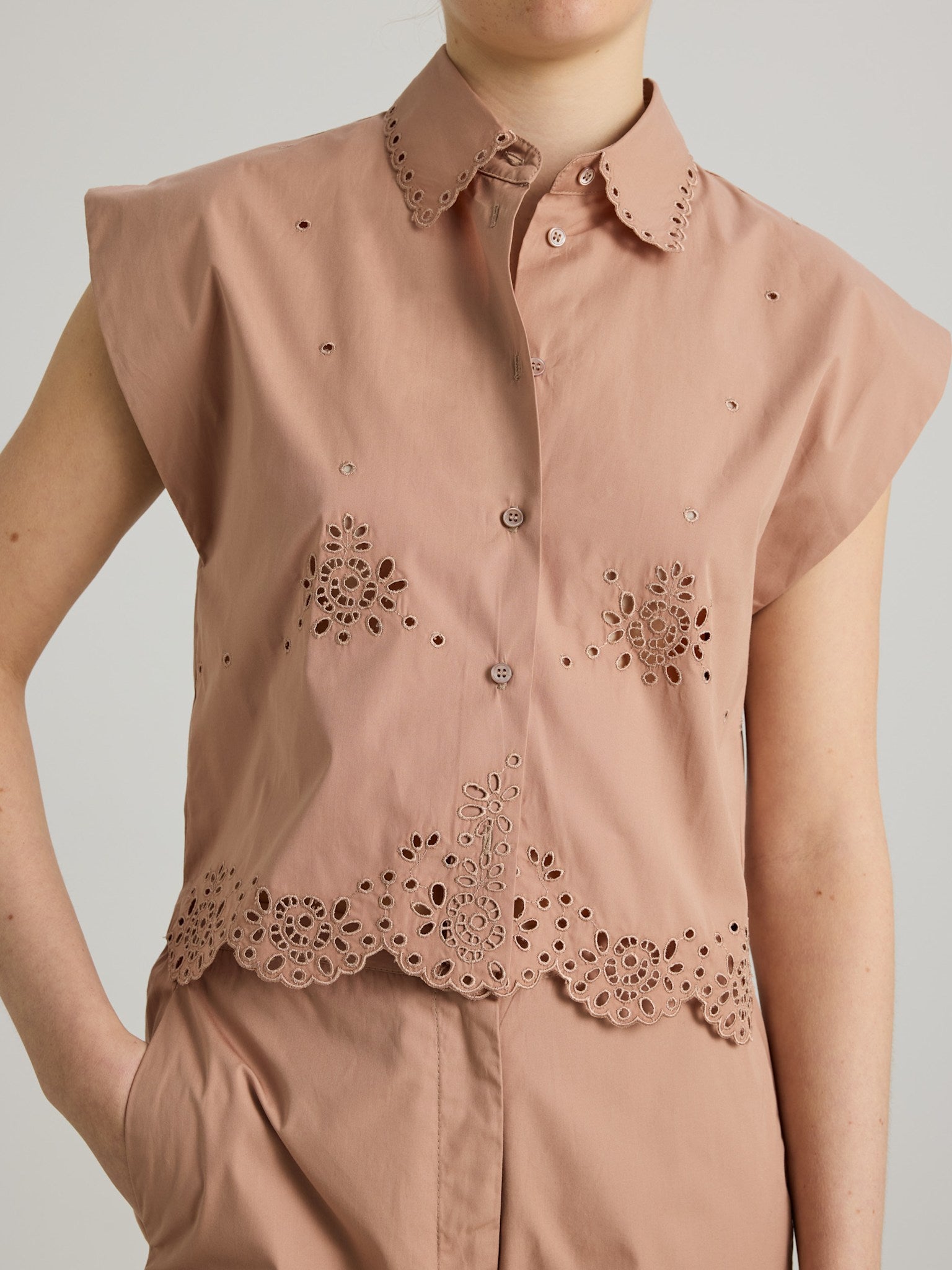 Bellis Shirt - Cork Embroidered Cotton
