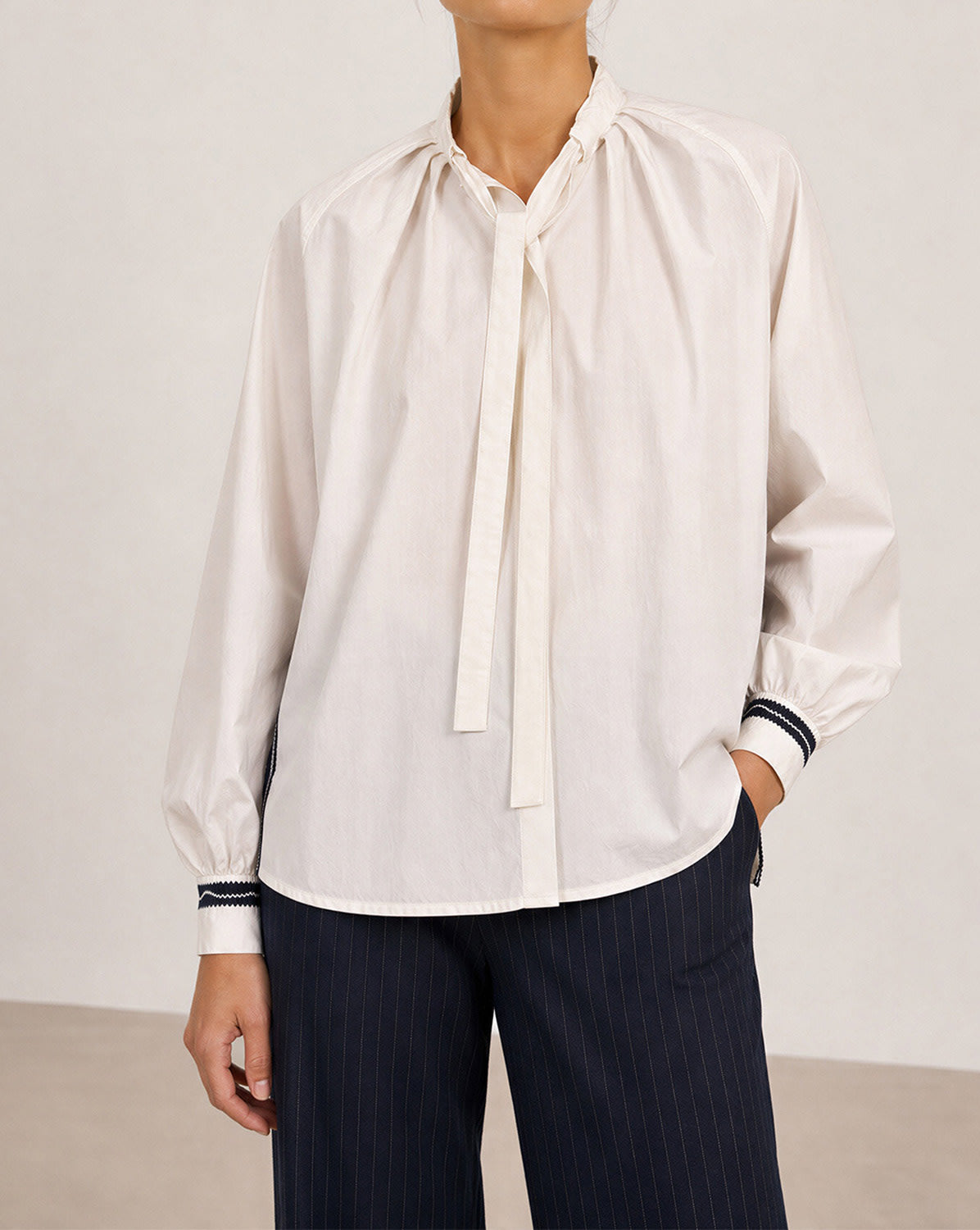 Figaro Blouse - Crema Cotton