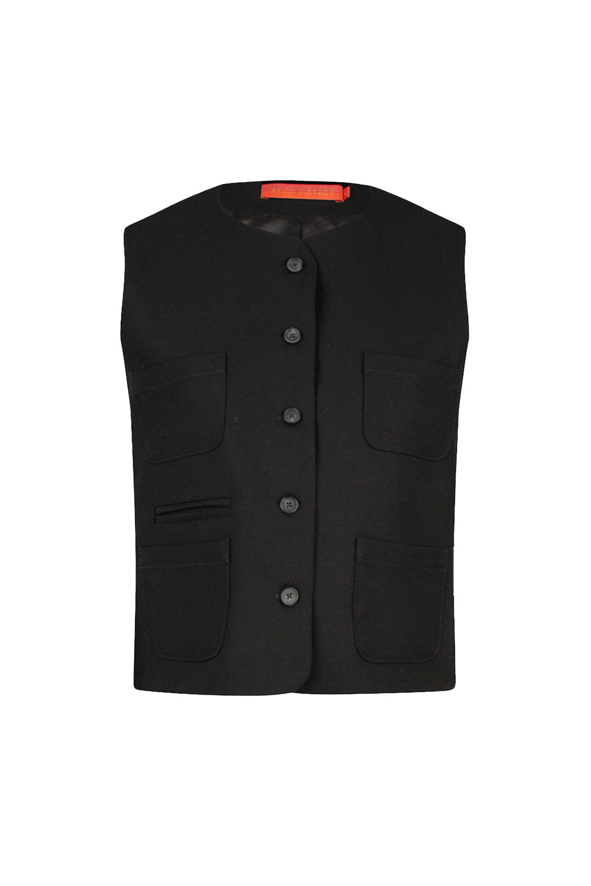 Black Tinnie vest in cashmere–virgin wool