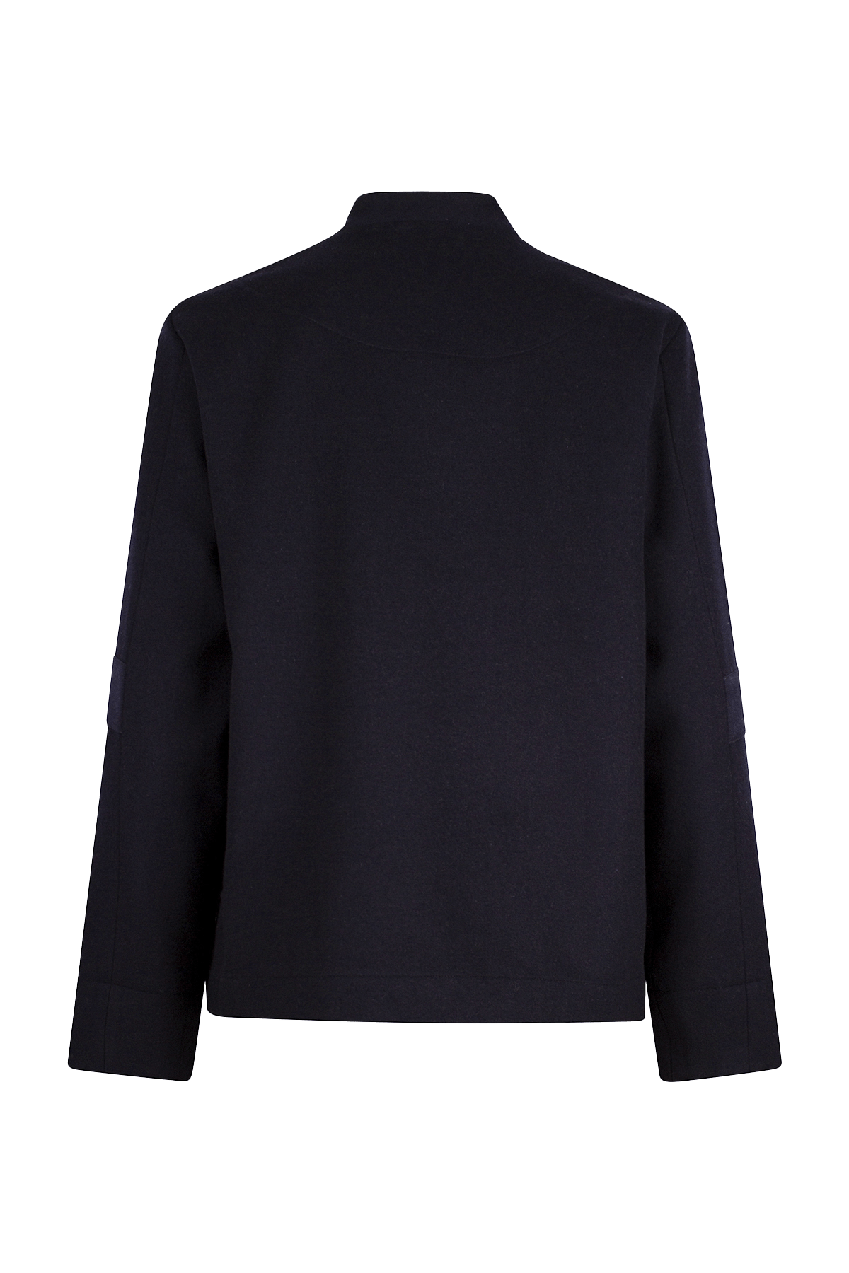 The Torni wool jacket in Nightsky with stand collar and contrast patch pockets.