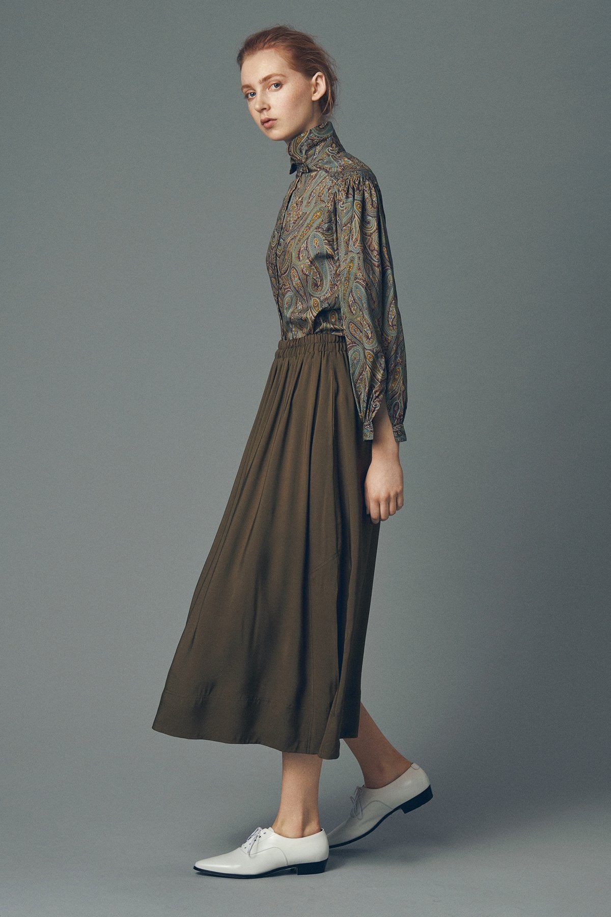 Save a Shirt Lip - Olive viscose - 36