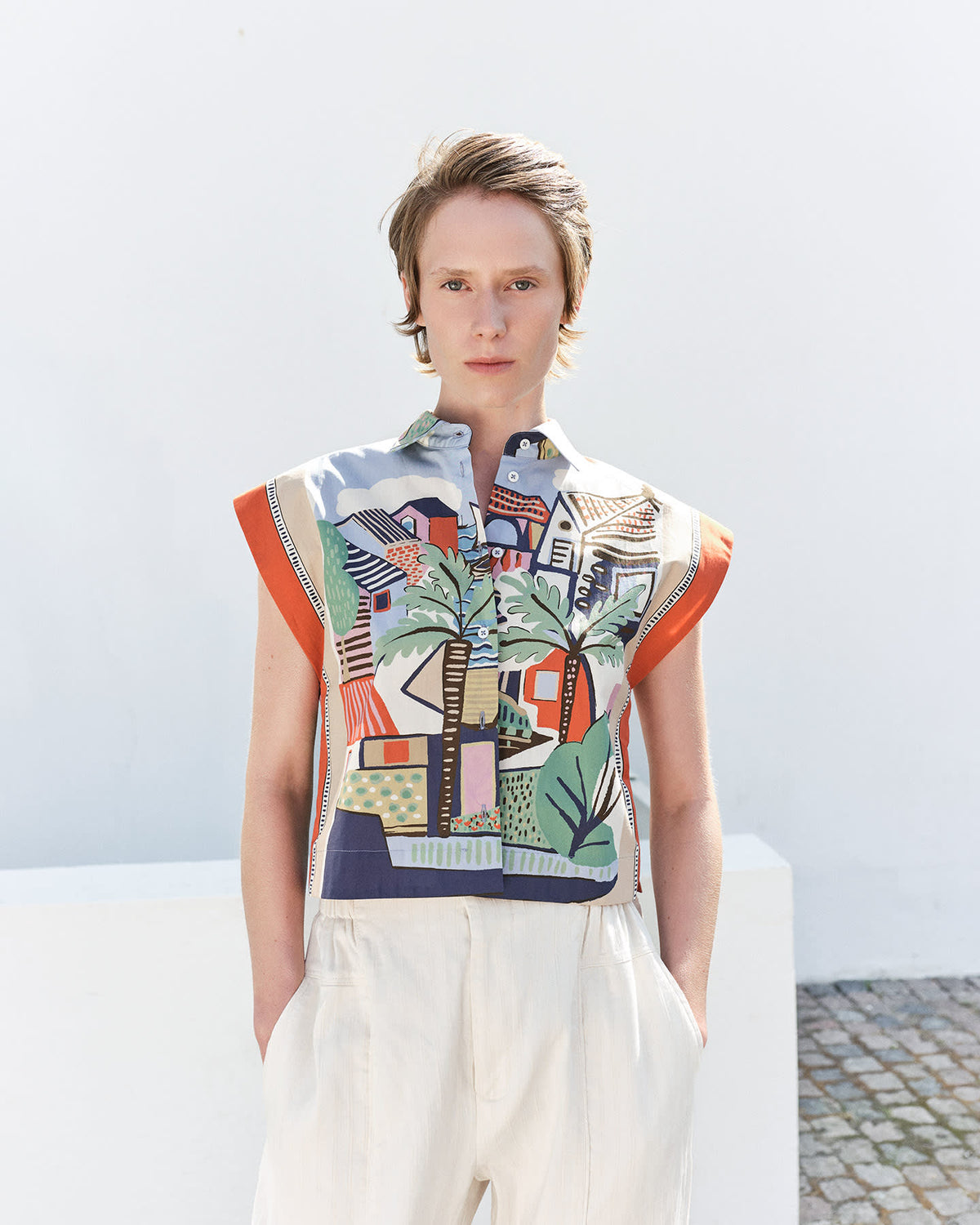 Bellis Shirt - Matisse Landscape Print