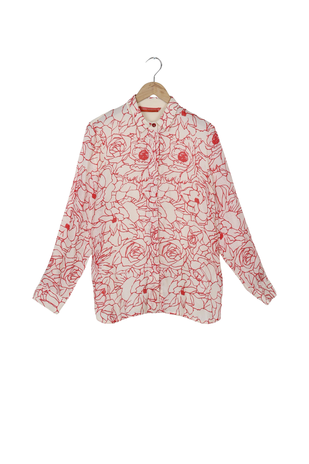 Save a Shirt Red Floral -  Silk Shirt - 42