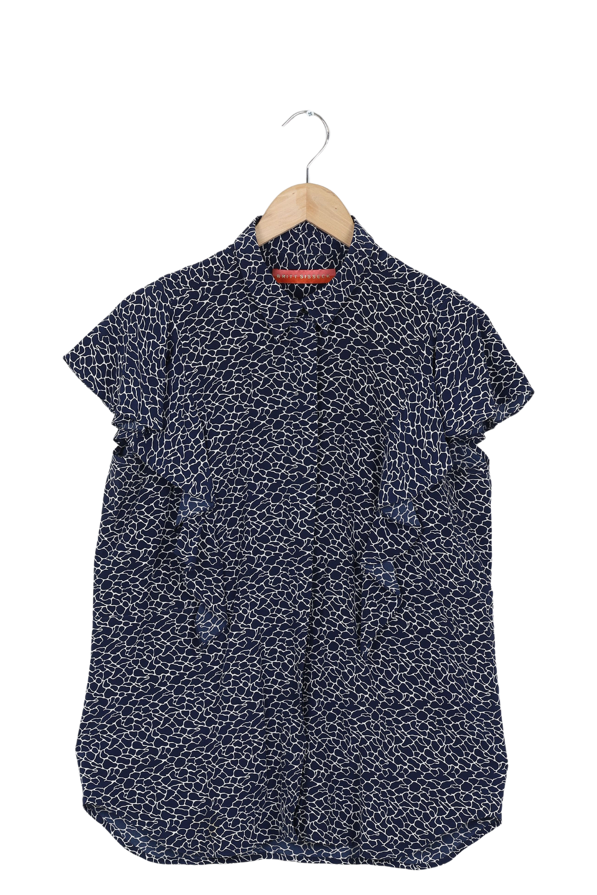 Save a Shirt Silk Short Sleeve Shirt - Blue Print - 42