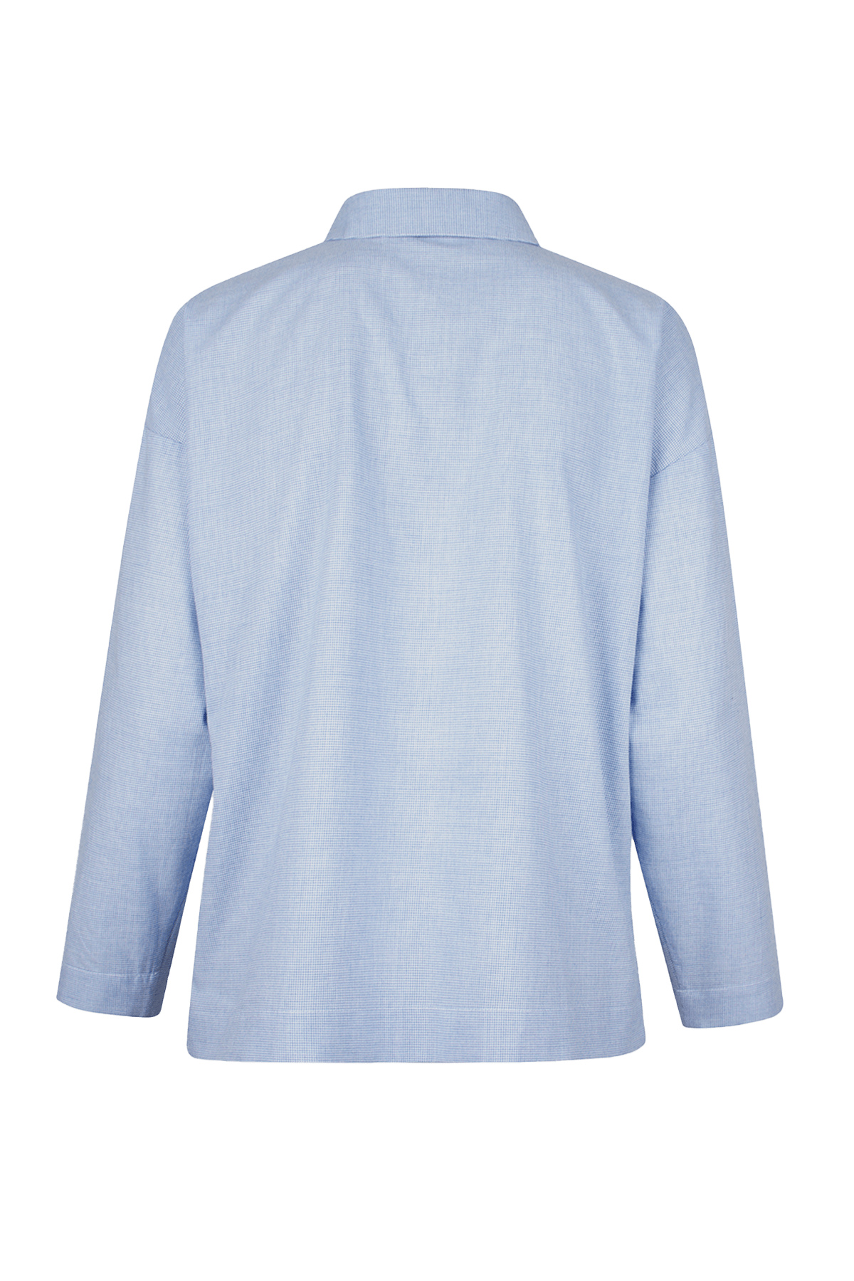 blue houndstooth shirt with big pockets