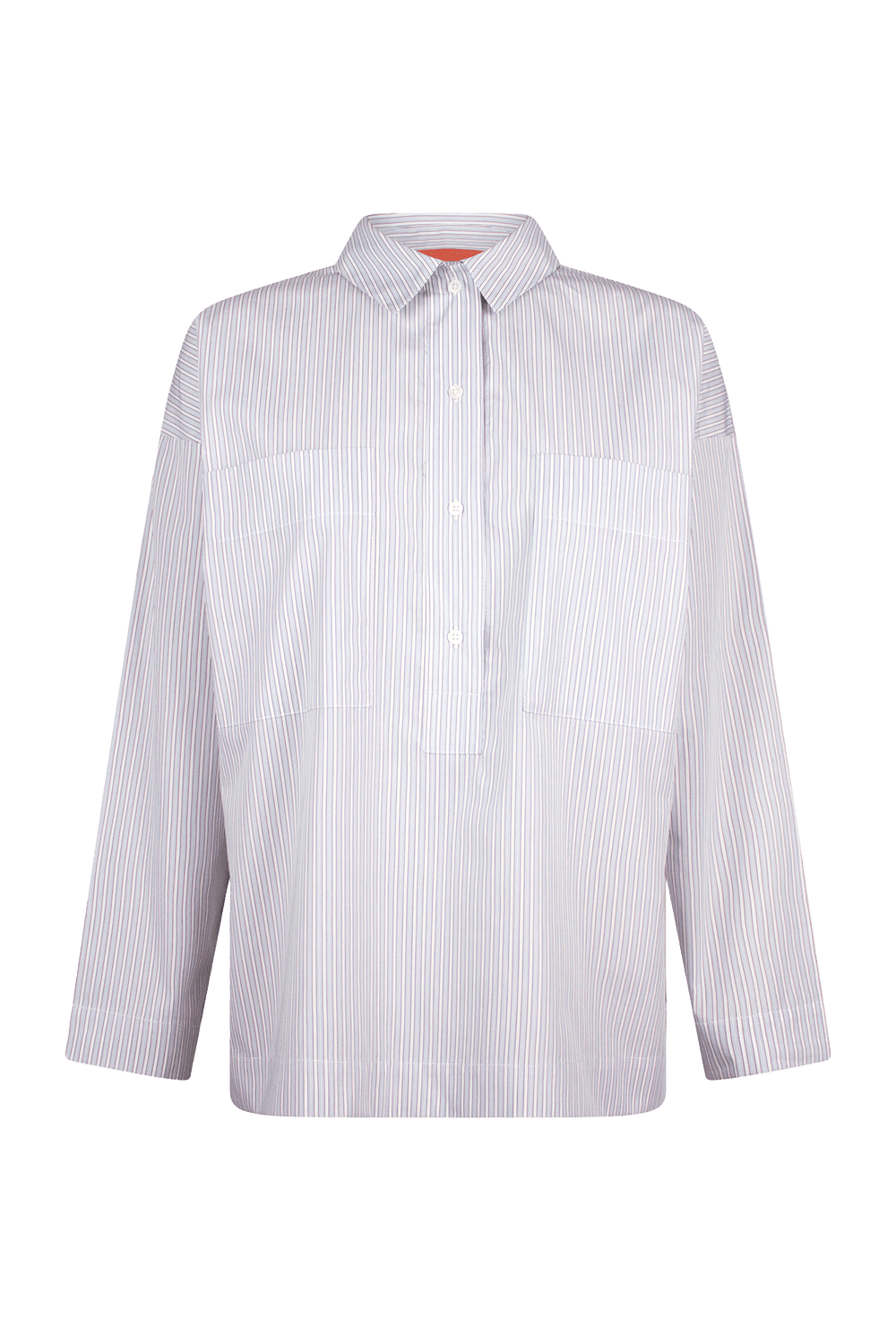 white striped shirt with big pockets