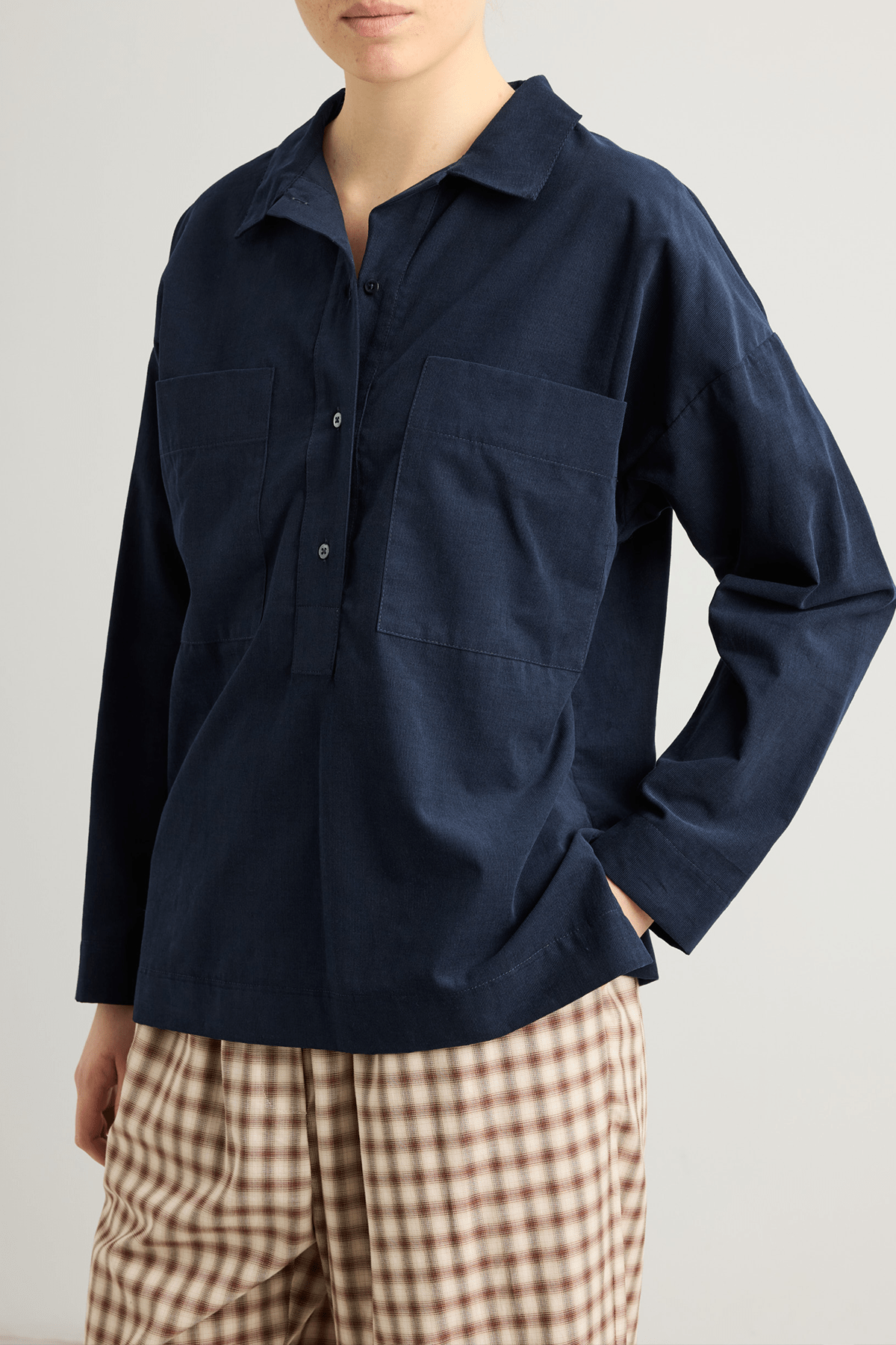 Navy shirt with big pockets