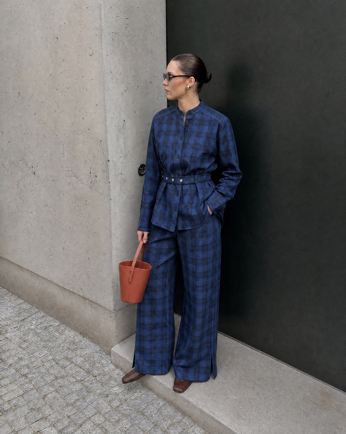 Bea Shirt - Baird Check Linen