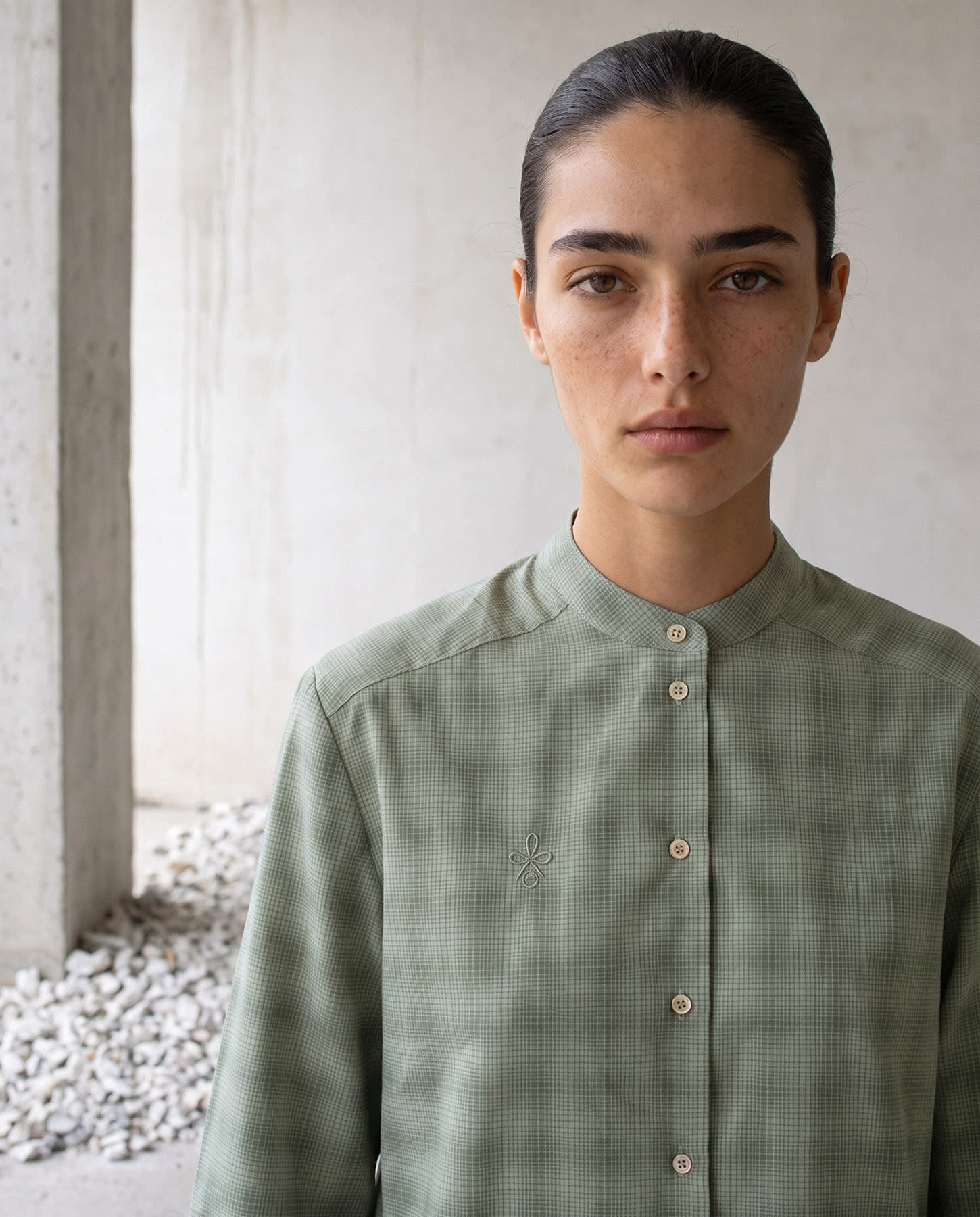 Bea Shirt - Vetiver Cotton