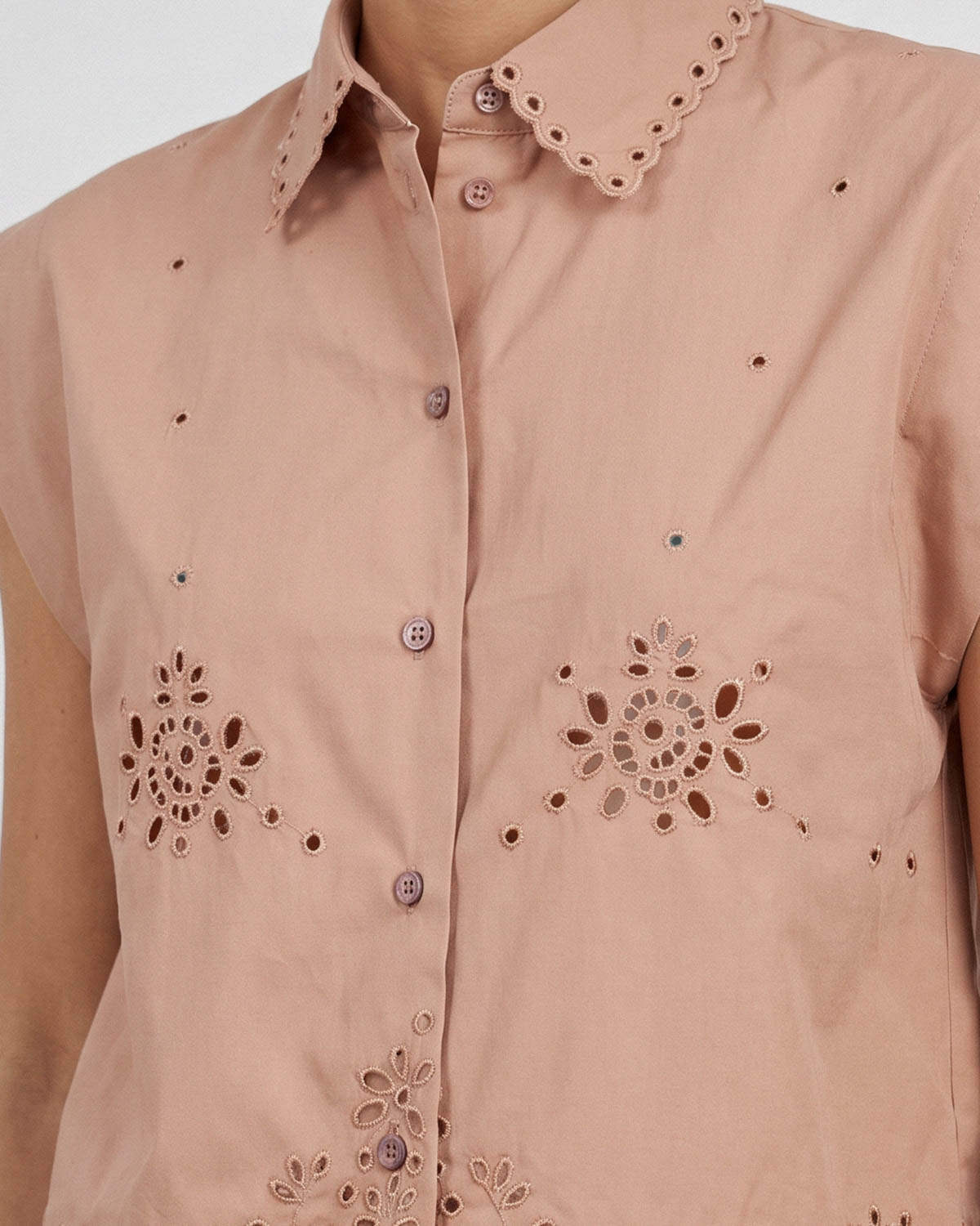Bellis Shirt - Cork Embroidered Cotton