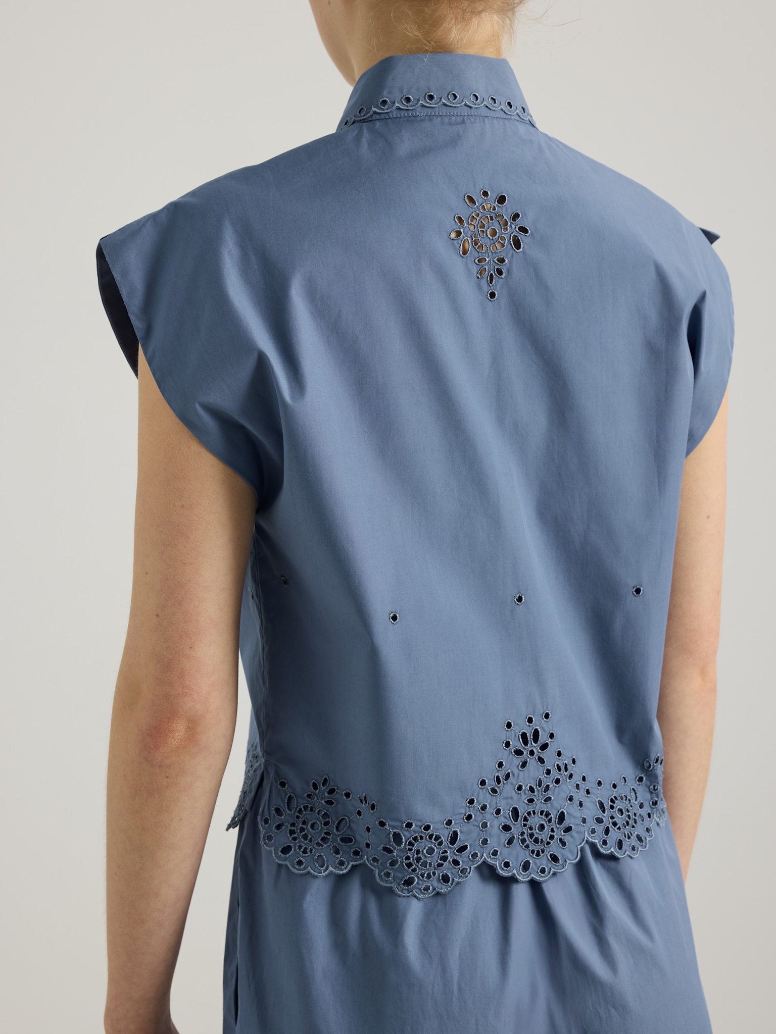 Bellis Shirt - Quicksilver Embroidered Cotton