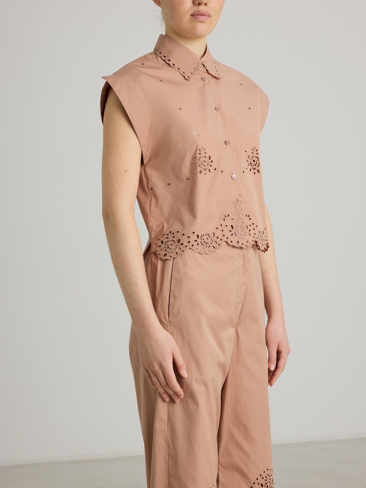 Bellis Shirt - Cork Embroidered Cotton