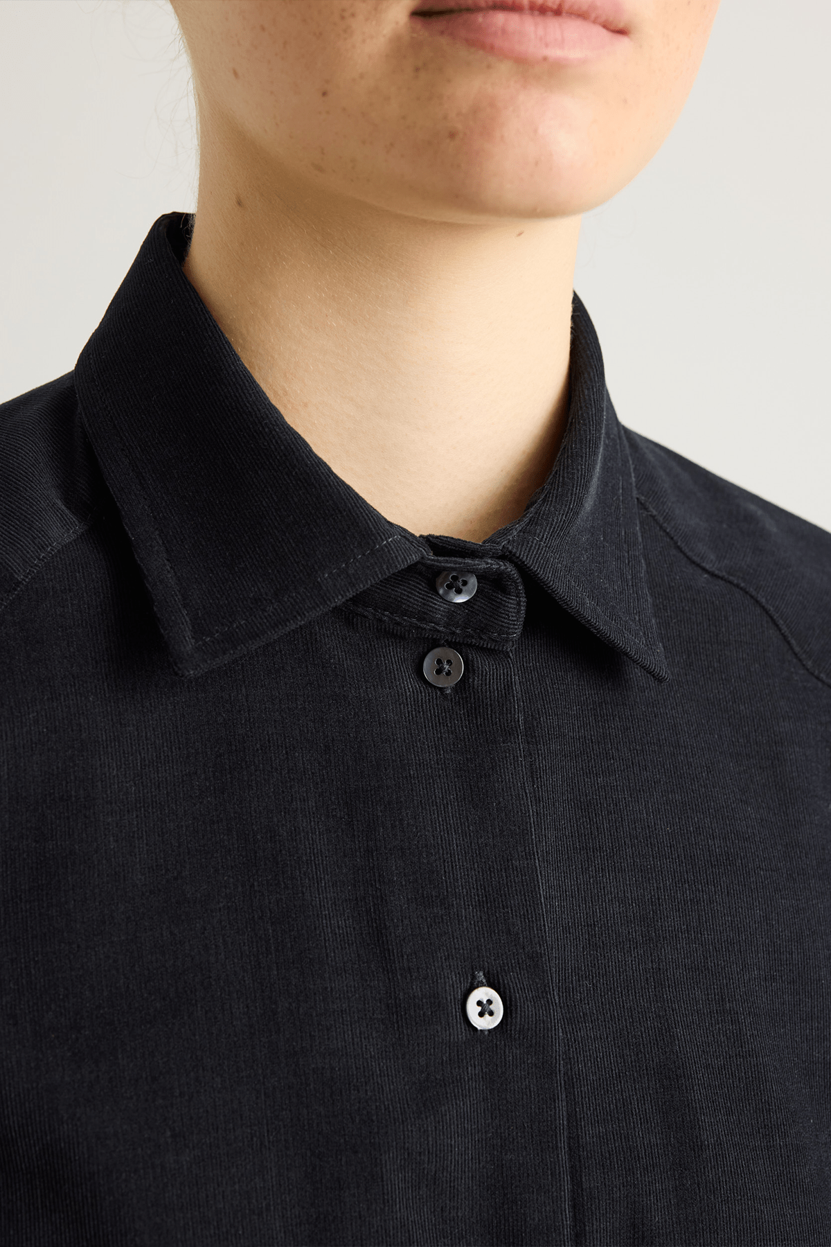 close up black collar