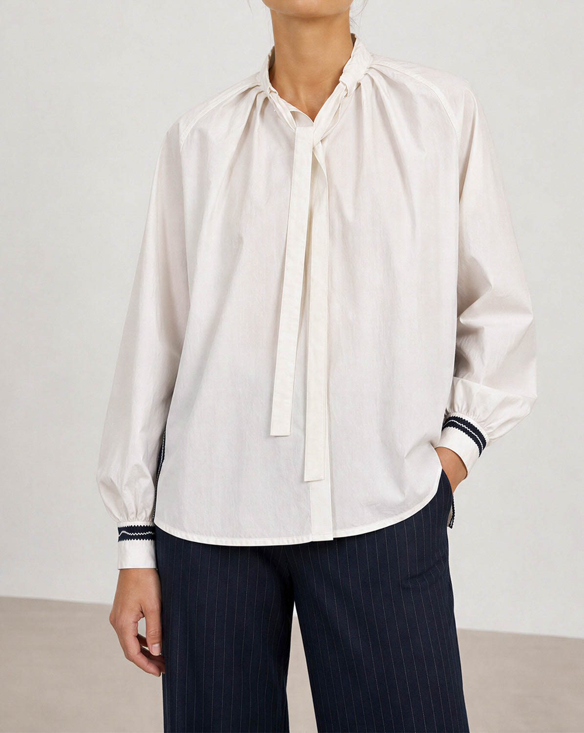 Figaro Blouse - Crema Cotton
