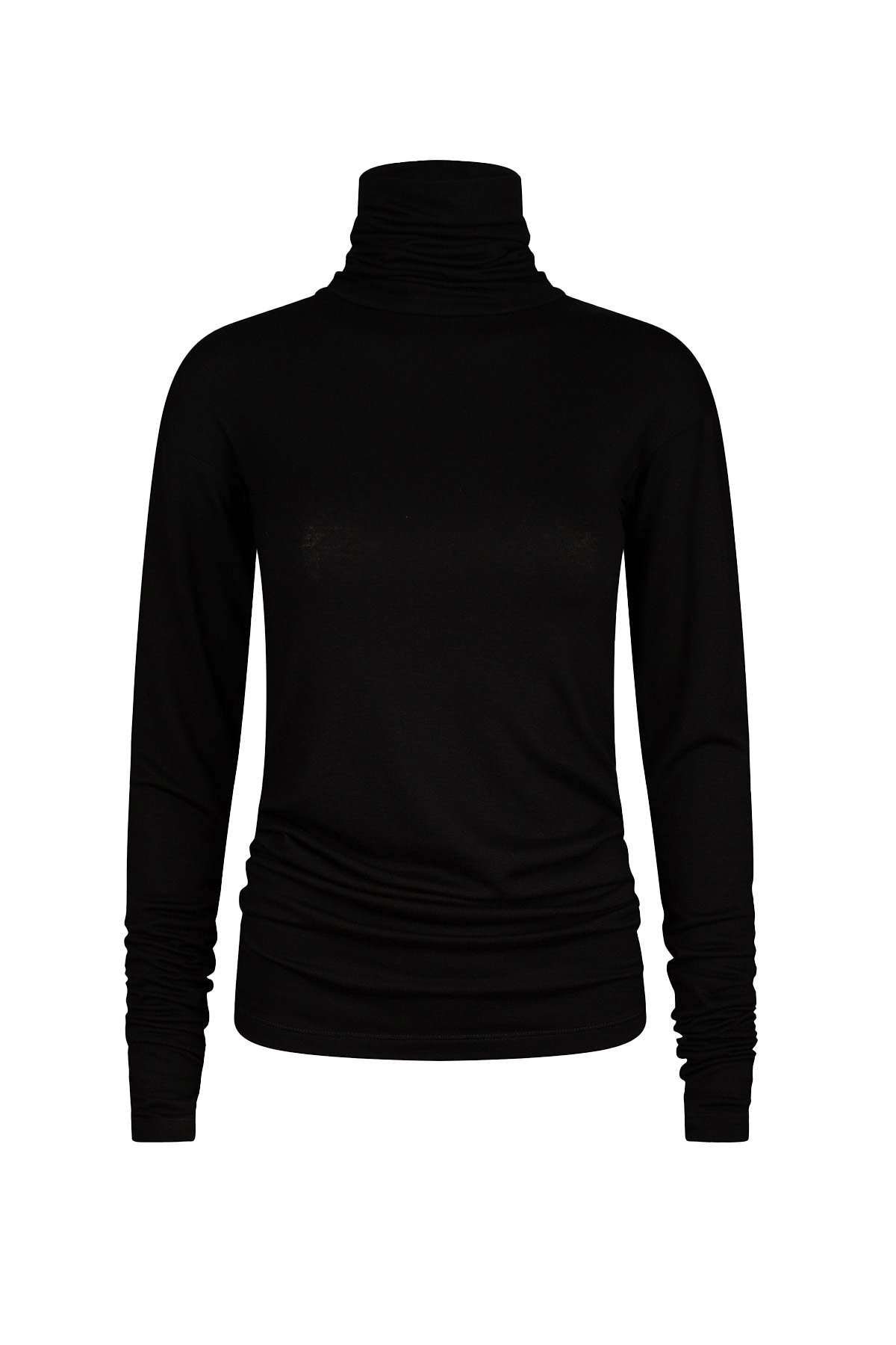 black jersey turtleneck