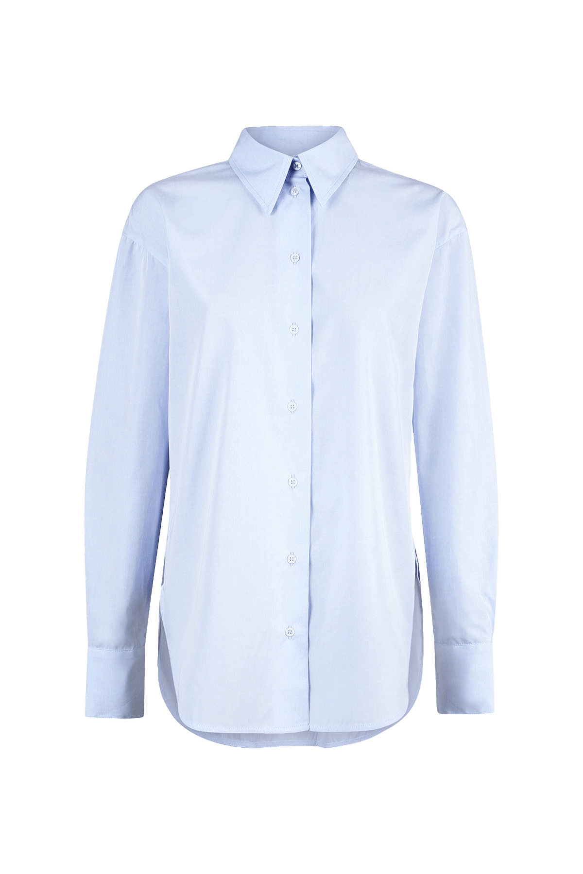 blue cotton button down shirt